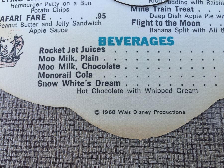Vintage DISNEY Mickey Mouse Menu 1968 Disneyland Hotel Restaurants [Photo 3]