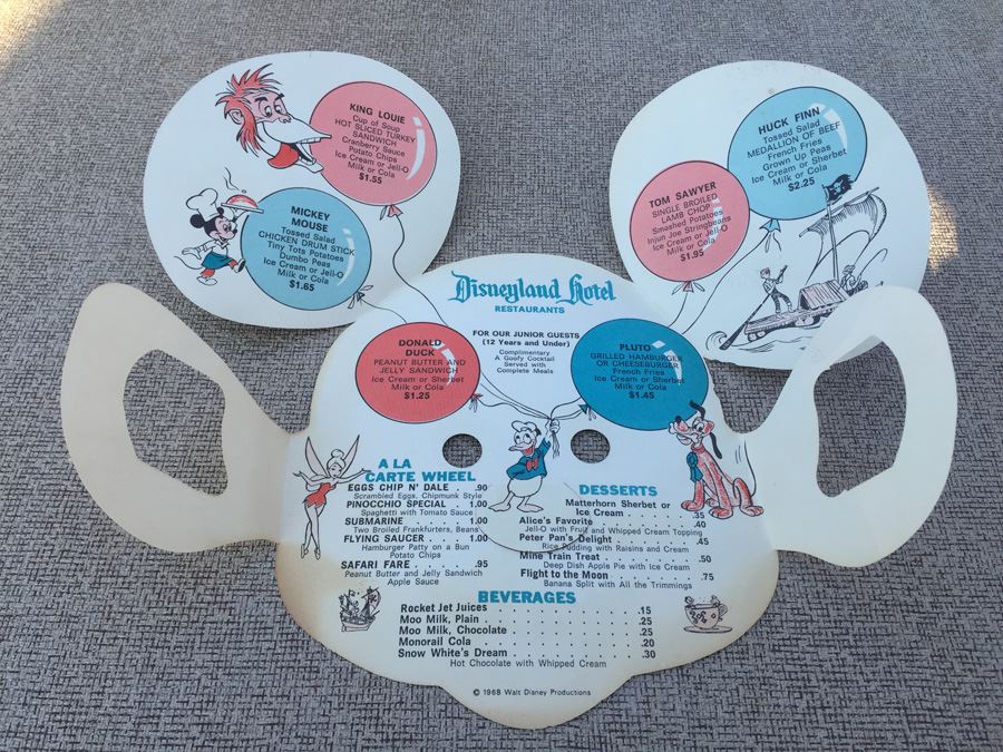 Vintage DISNEY Mickey Mouse Menu 1968 Disneyland Hotel Restaurants [Photo 5]