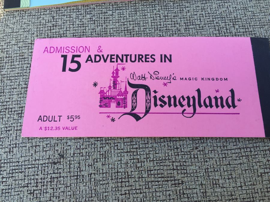 Huge Lot Of Collectible DISNEYLAND Admission Ticket Books