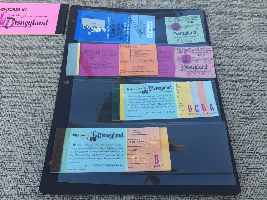 Lot Of Collectible DISNEYLAND Admission Ticket Books