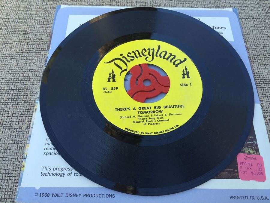 1968 Walt Disney Record 'There's A Great Big Beautiful Tomorrow' General Electric DISNEYLAND [Photo 3]