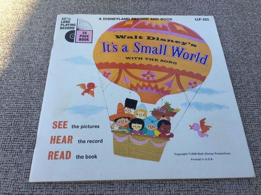 1968 Walt Disney's 'It's A Small World' 24 Page Book With Record