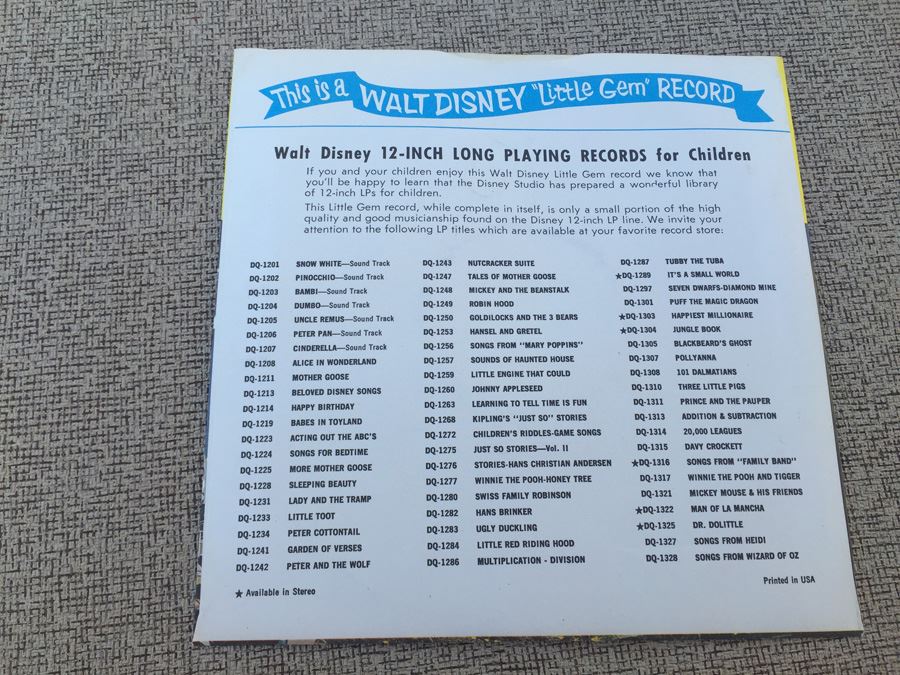 Disneyland Record 'It's A Small World' 45 Record [Photo 2]