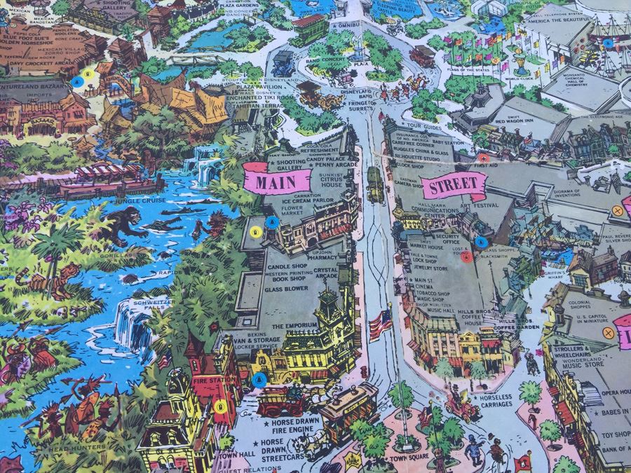 Vintage 1962 Disneyland Map Of Amusement Park