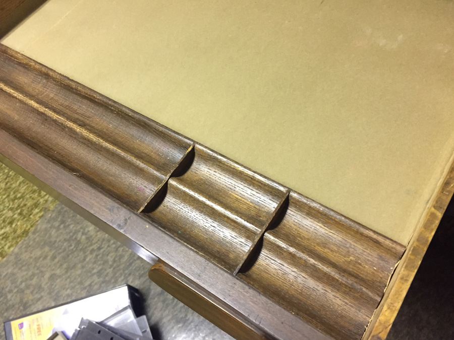 Vintage Solid Walnut Desk With Glass Top [Photo 9]