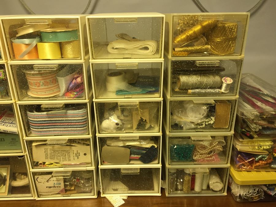 Huge Arts & Craft Supply Lot With Retro Sixties Storage Containers [Photo 4]