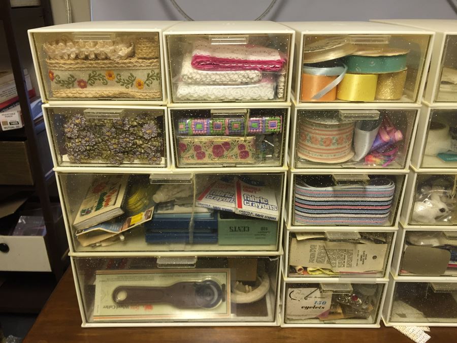 Huge Arts & Craft Supply Lot With Retro Sixties Storage Containers [Photo 2]