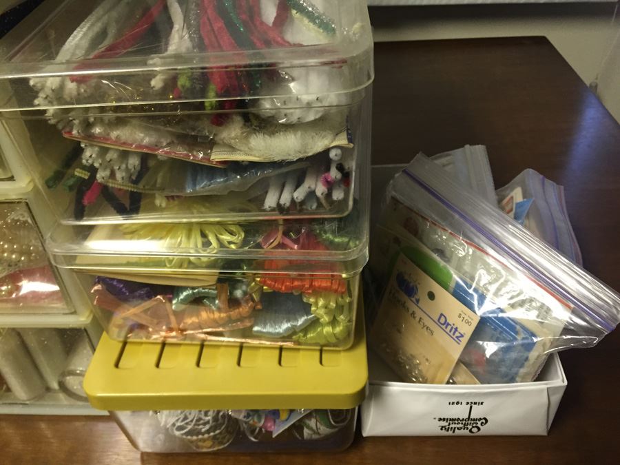 Huge Arts & Craft Supply Lot With Retro Sixties Storage Containers [Photo 3]