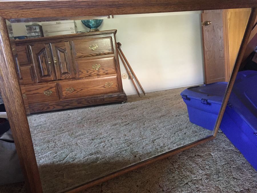 Beveled Glass Solid Wood Mirror [Photo 5]