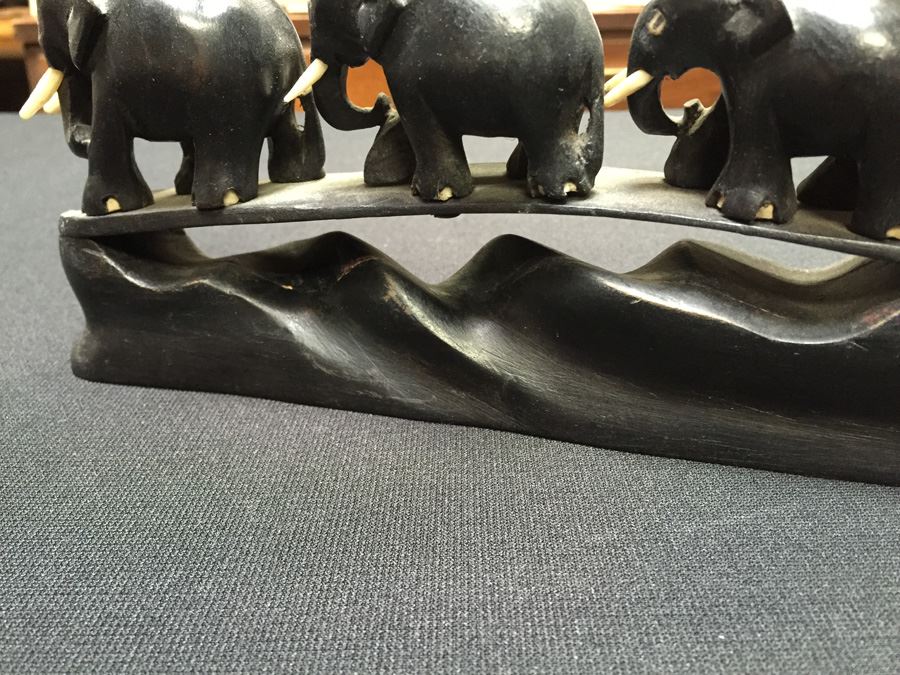 Ebony Carved Walking Elephants [Photo 11]