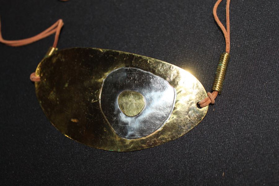 Modern Hammered Brass Belt Signed [Photo 2]