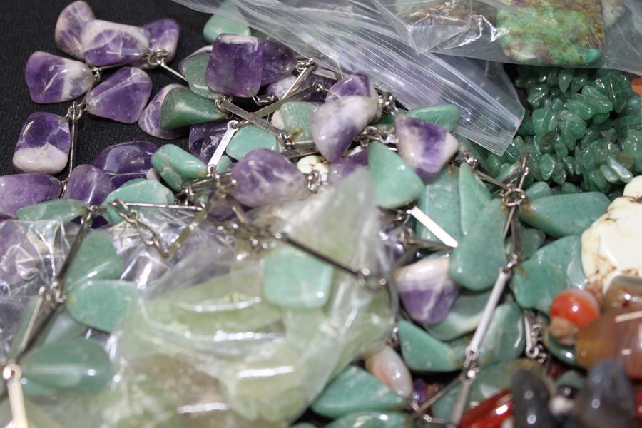 HUGE Polished Natural Stone Necklace And Bracelet Lot [Photo 7]