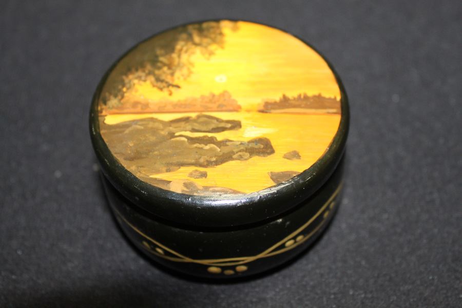 Hand Painted Wooden Box Signed [Photo 3]