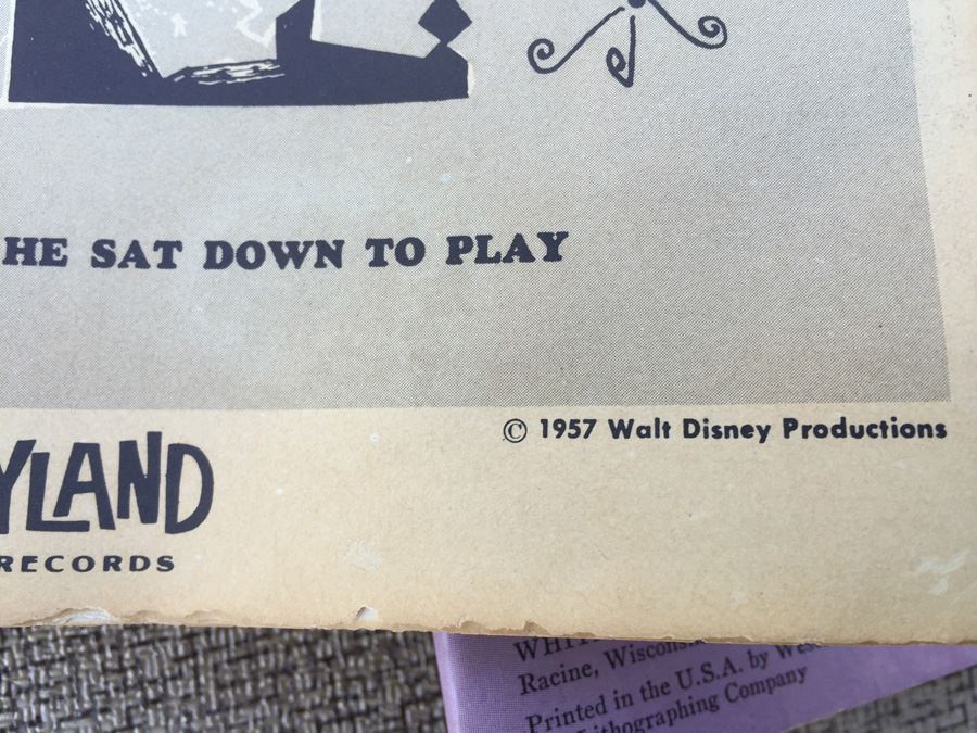 Walt Disney Ephemera Paper Dolls, Stickers, Cards & 1957 Disneyland Records Song Book [Photo 9]