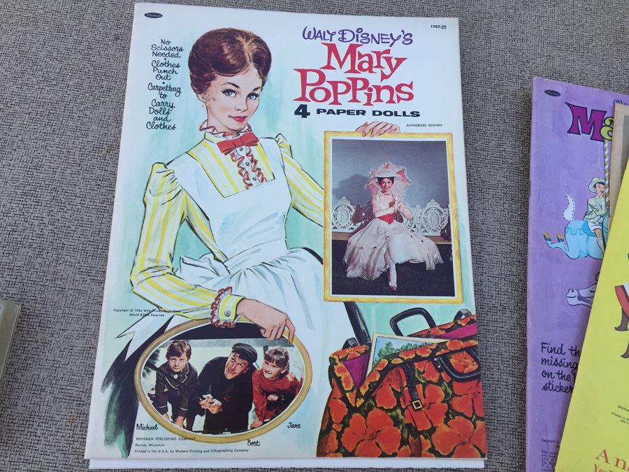 Walt Disney Ephemera Paper Dolls, Stickers, Cards & 1957 Disneyland Records Song Book [Photo 21]