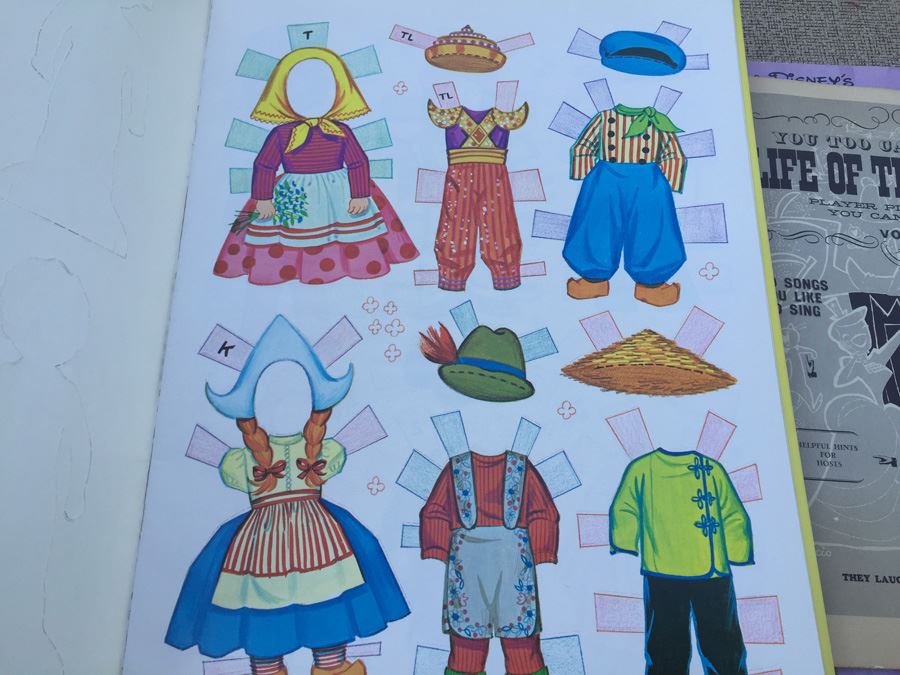 Walt Disney Ephemera Paper Dolls, Stickers, Cards & 1957 Disneyland Records Song Book [Photo 19]