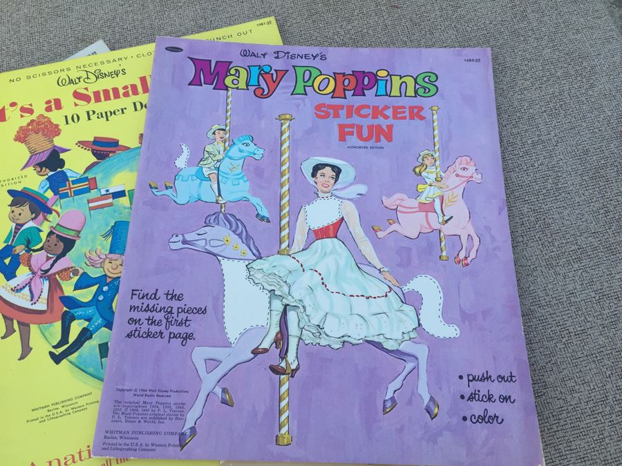 Walt Disney Ephemera Paper Dolls, Stickers, Cards & 1957 Disneyland Records Song Book [Photo 4]