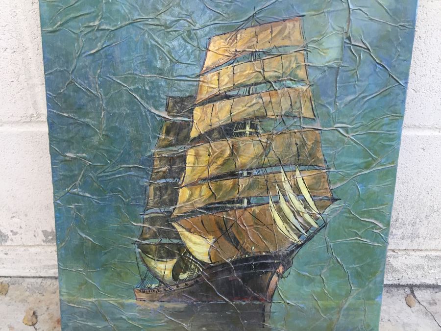 Vintage 1966 E. A. Seiler Original Ship Painting [Photo 2]