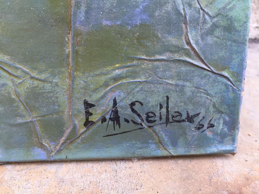 Vintage 1966 E. A. Seiler Original Ship Painting [Photo 3]