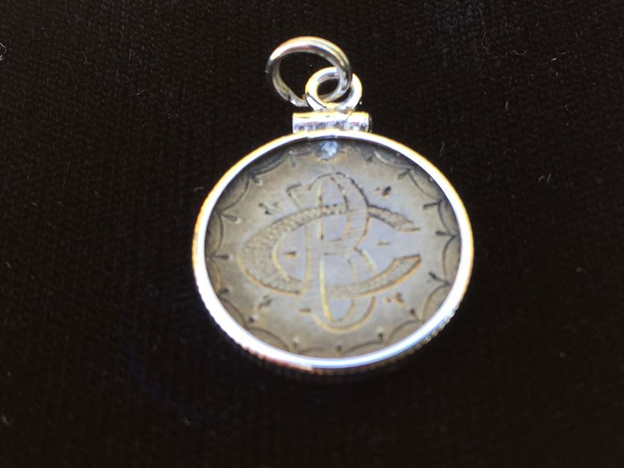 1887 Love Token Engraved CB BC Design Silver Liberty Seated Dime Pendant [Photo 5]