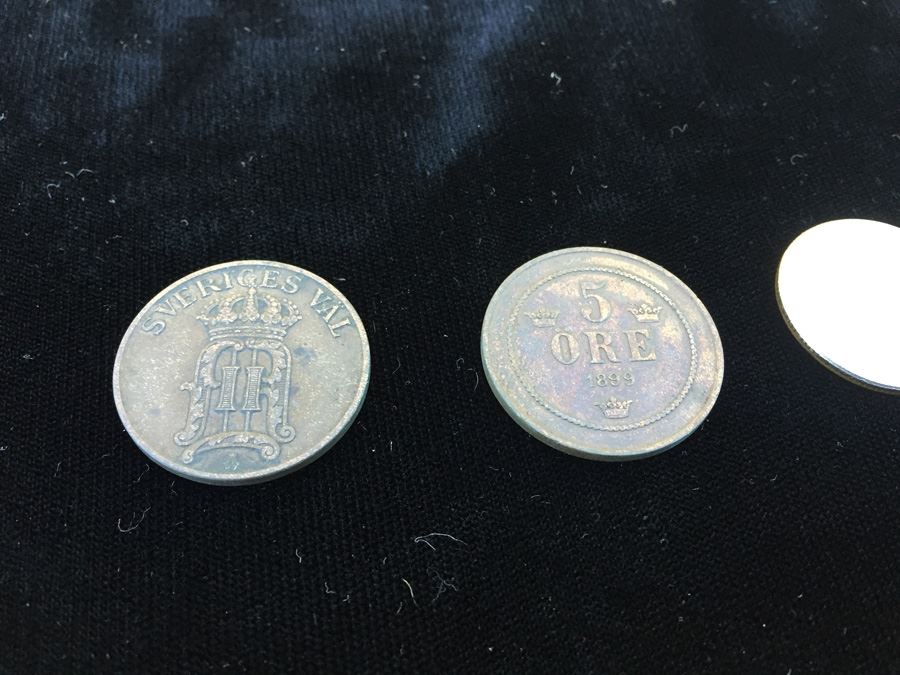 SWEDEN 5 ORE Coins From 1899 And 1907 [Photo 2]