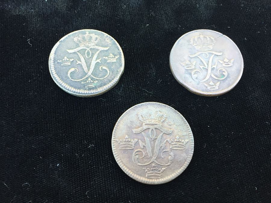 Sweden 1 Ore Coins 1739, 1749 And 1750 [Photo 5]