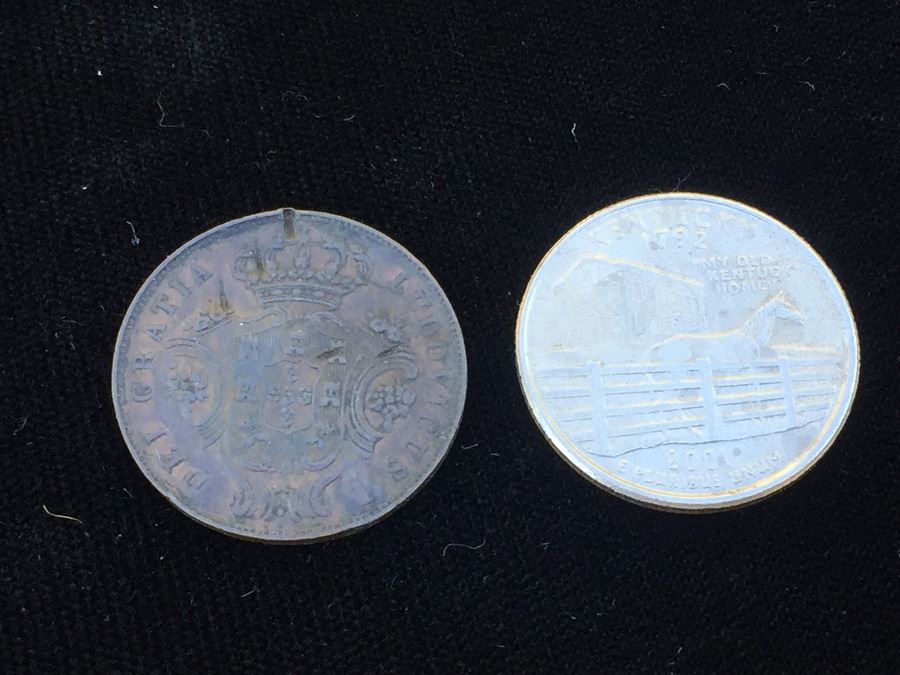 Elfj Azores Portugal 5 Reis 1880 Luiz I Coin [Photo 1]