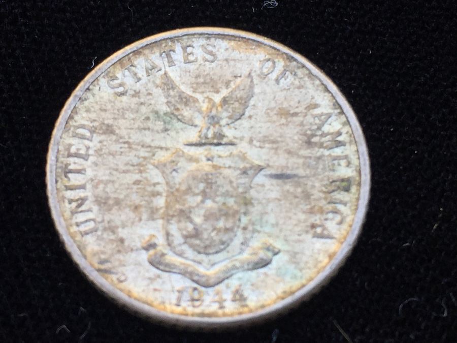1944 D Philippines 20 Centavos Silver Coin [Photo 3]