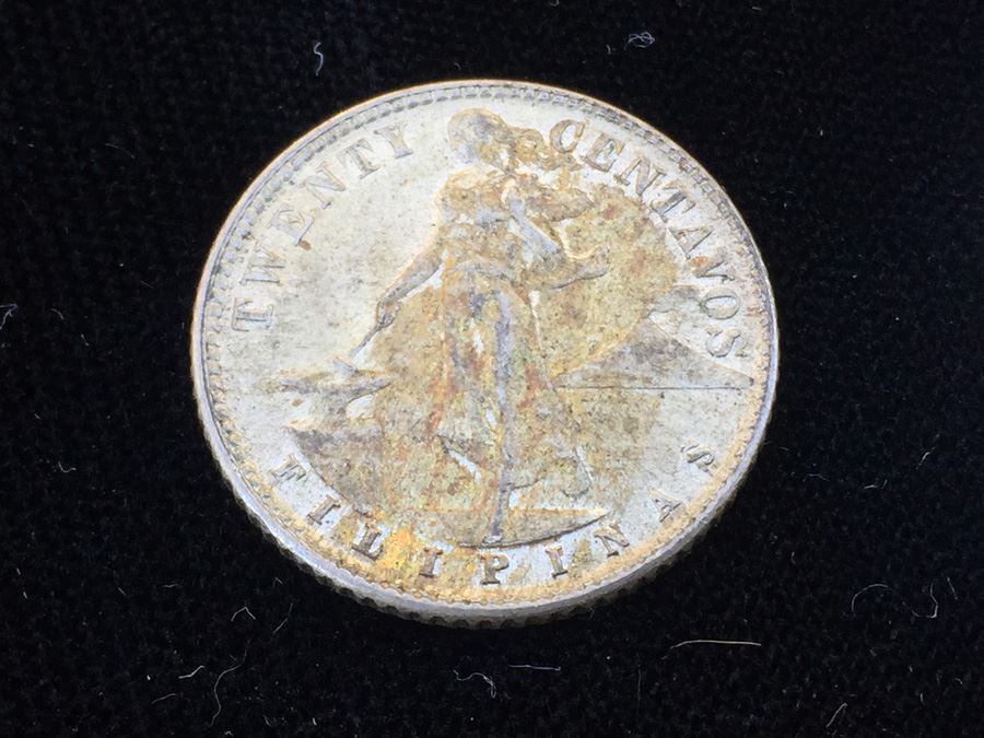 1944 D Philippines 20 Centavos Silver Coin [Photo 2]
