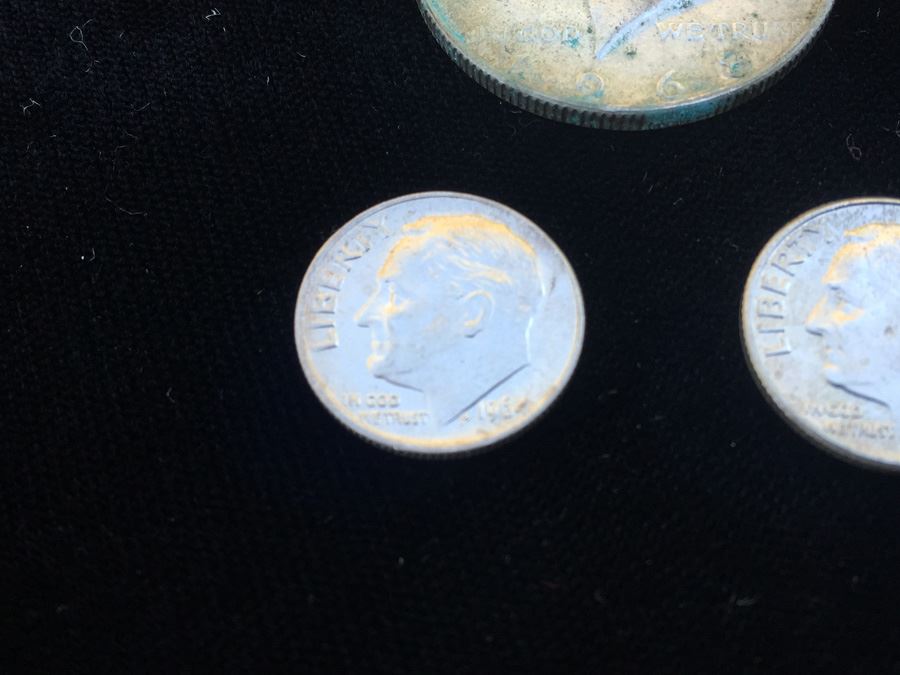 1968 D Silver Half Dollar & (2) 1964 Silver Dimes [Photo 2]