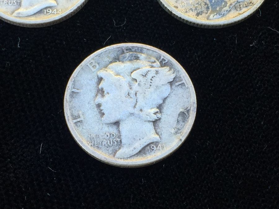(3) Mercury Dimes 1941, 1942 & 1944 [Photo 2]
