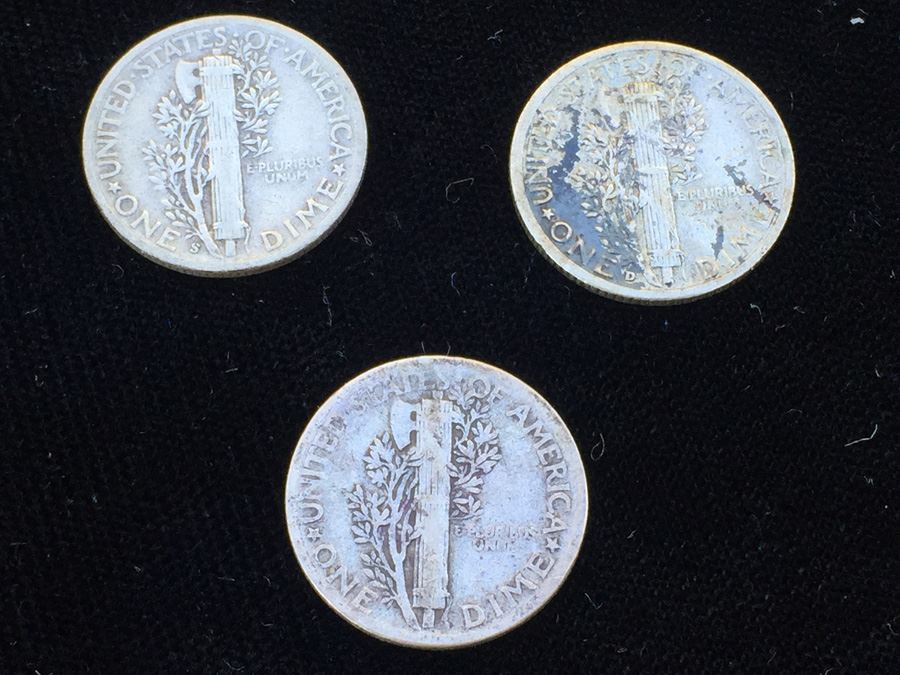 (3) Mercury Dimes 1941, 1942 & 1944 [Photo 5]