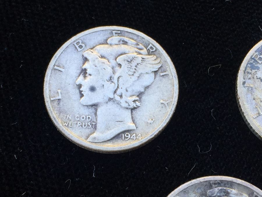 (3) Mercury Dimes 1941, 1942 & 1944 [Photo 3]