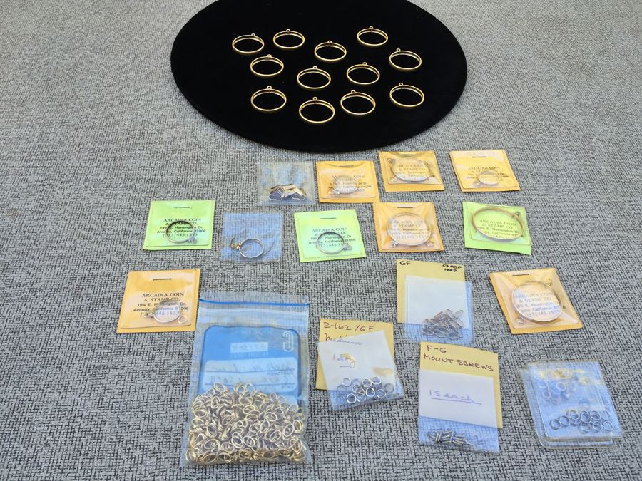 Huge Lot Of Gold Filled Coin Pendants, Clasps And Screws [Photo 1]