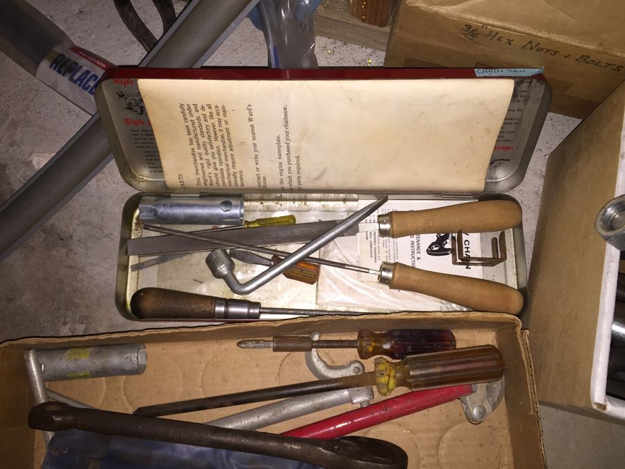 Huge Lot Of Hardware And Tools Including Nails, Screws, Bolts, Heavy Duty Crowbars, Metal Tongs [Photo 38]
