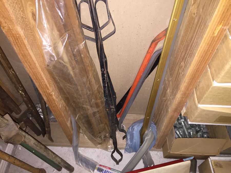 Huge Lot Of Hardware And Tools Including Nails, Screws, Bolts, Heavy Duty Crowbars, Metal Tongs [Photo 3]