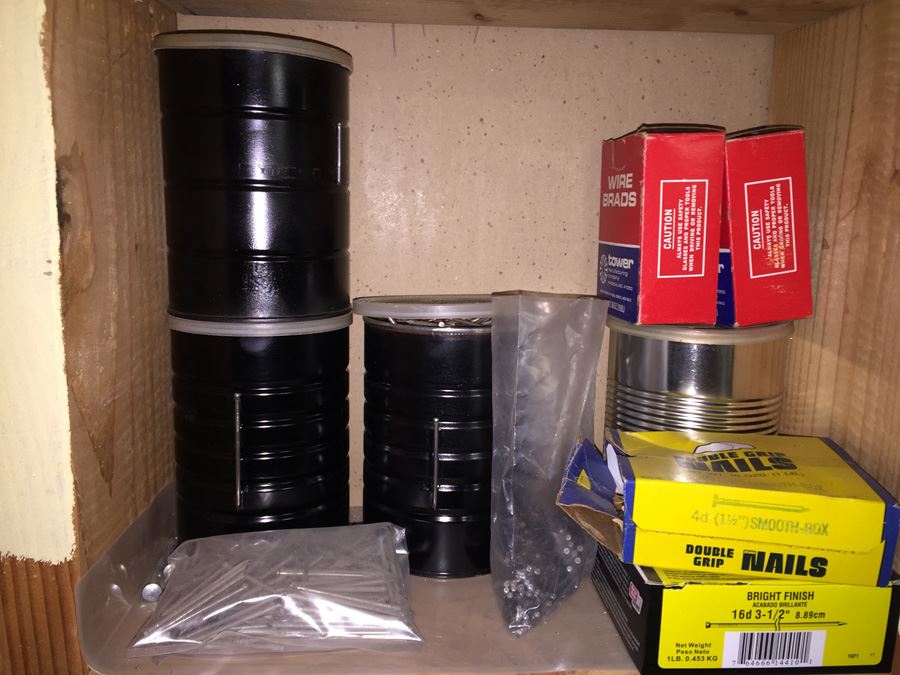 Huge Lot Of Hardware And Tools Including Nails, Screws, Bolts, Heavy Duty Crowbars, Metal Tongs [Photo 25]