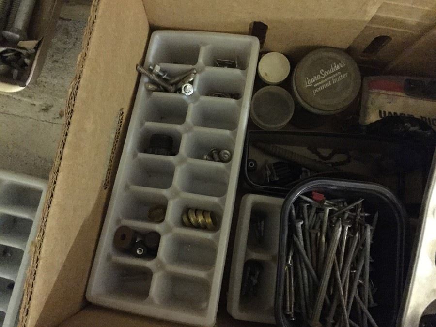 Huge Lot Of Hardware And Tools Including Nails, Screws, Bolts, Heavy Duty Crowbars, Metal Tongs [Photo 7]
