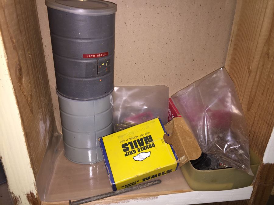 Huge Lot Of Hardware And Tools Including Nails, Screws, Bolts, Heavy Duty Crowbars, Metal Tongs [Photo 28]