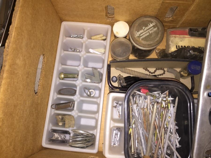 Huge Lot Of Hardware And Tools Including Nails, Screws, Bolts, Heavy Duty Crowbars, Metal Tongs [Photo 8]