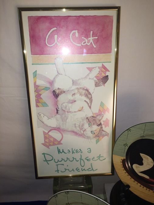 Cat Plates and Framed Cat Print [Photo 4]