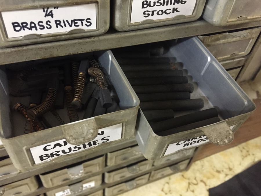 Vintage Metal Storage Cabinet Filled With Hardware And Tools [Photo 8]