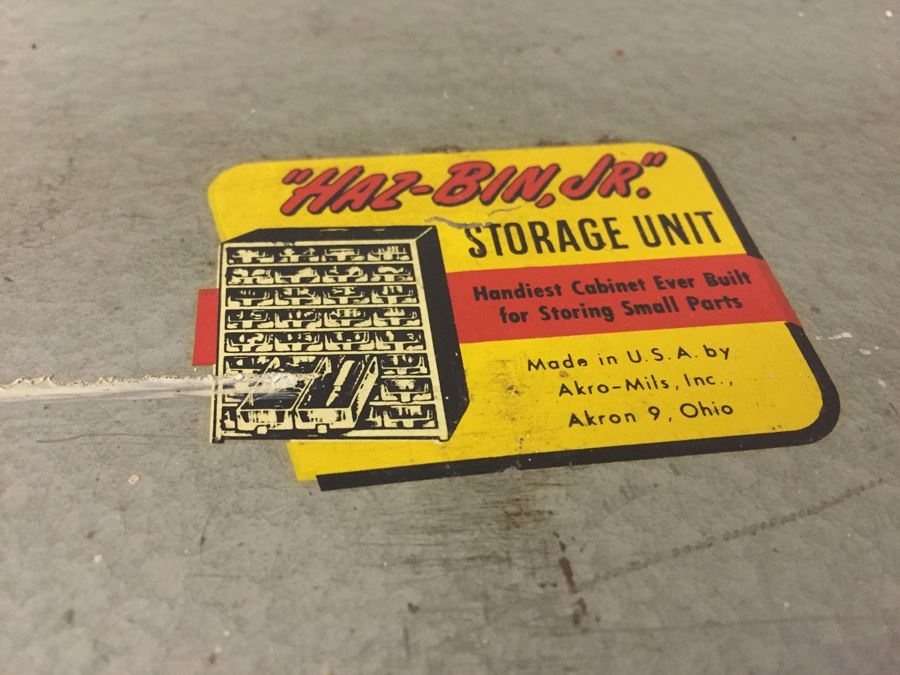 Vintage Metal Storage Cabinet Filled With Hardware And Tools [Photo 2]