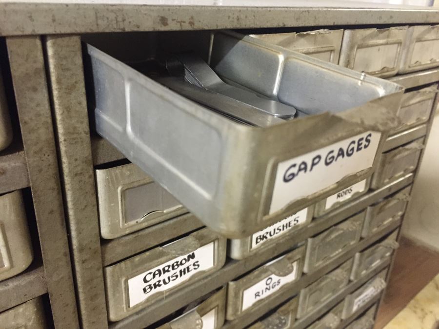 Vintage Metal Storage Cabinet Filled With Hardware And Tools [Photo 5]