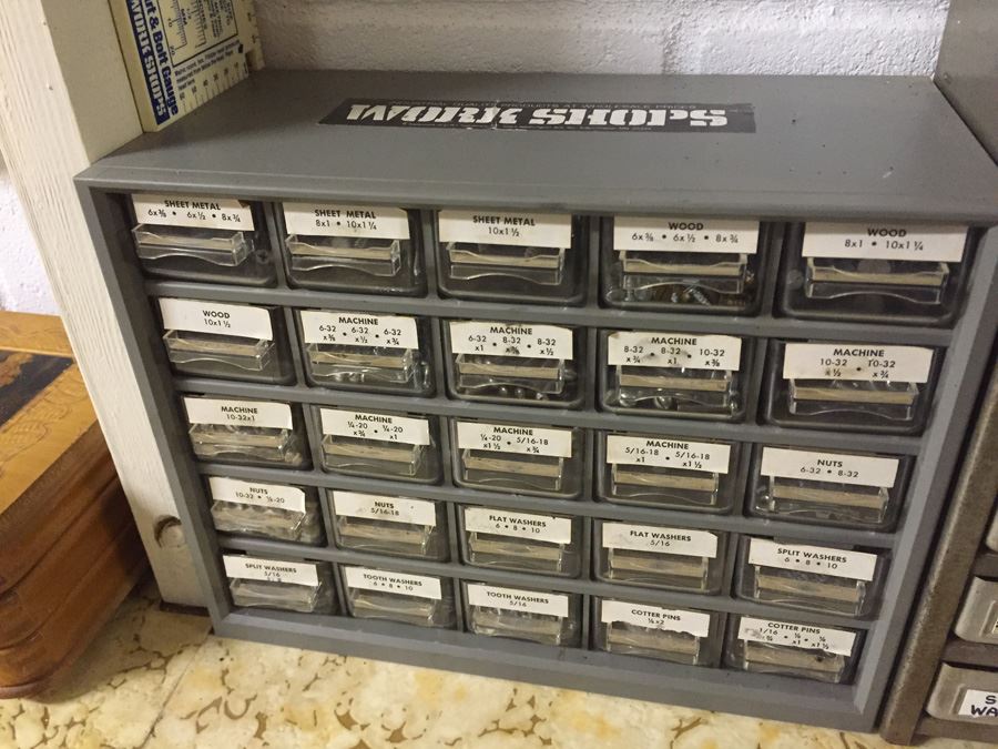 Metal Storage Cabinet Filled With Hardware [Photo 1]