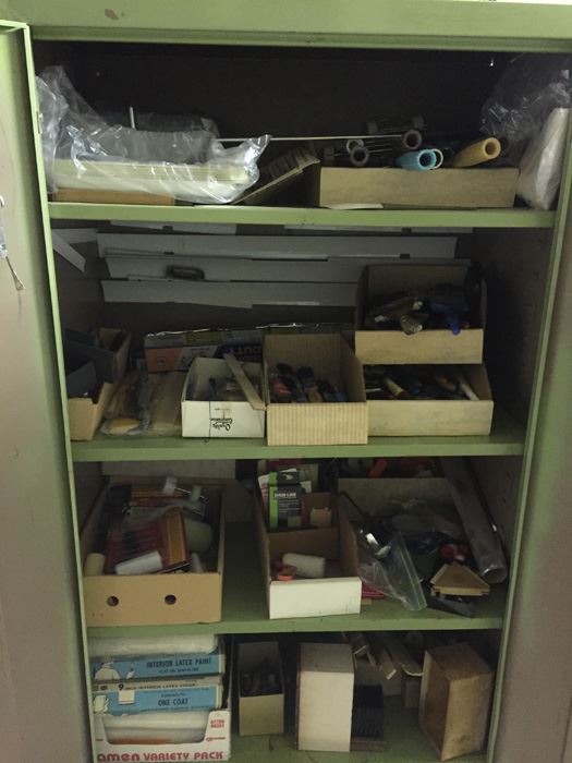 Huge Painting Supply Lot Paint Brushes Rollers Does Not Include Cabinet