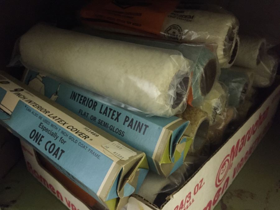 Huge Painting Supply Lot Paint Brushes Rollers Does Not Include Cabinet [Photo 29]