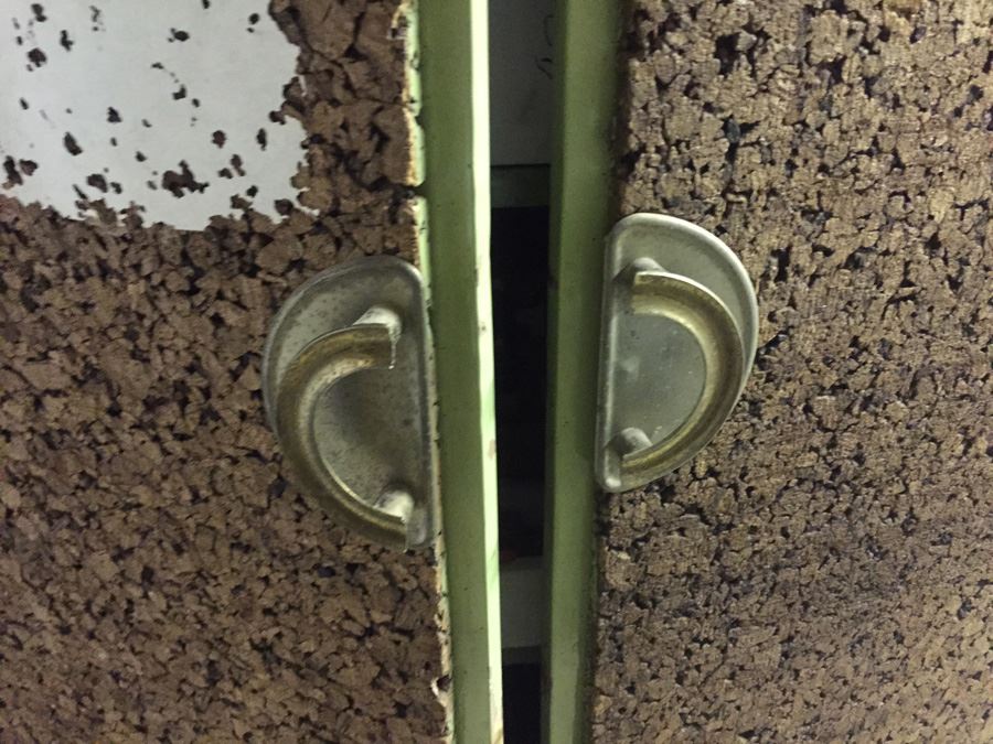 Vintage Green Storage Cabinet On Casters [Photo 2]