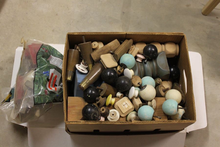 Wooden Knobs Pulls Legs Hardware Lot