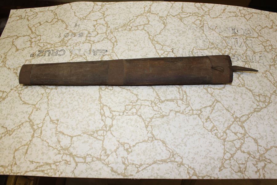 Vintage Knife Blade With Wooden Sheath Missing Handle [Photo 1]